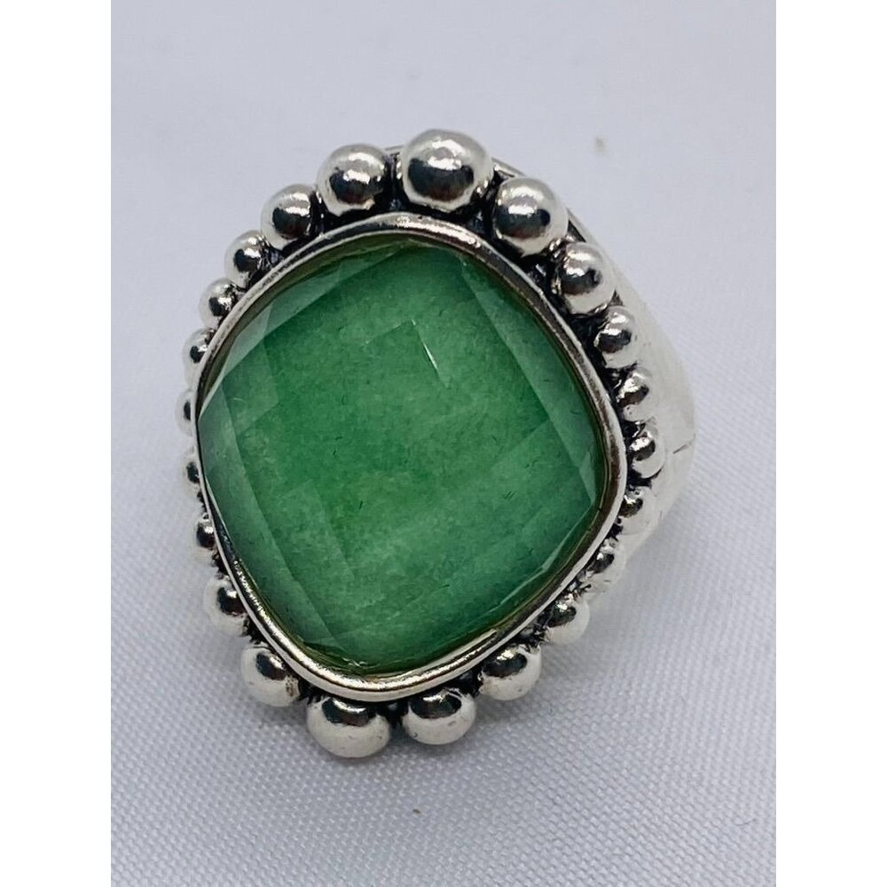 Lagos Caviar Doublet Maya Green Stone Ring Size 5.75 Sterling Silver 925